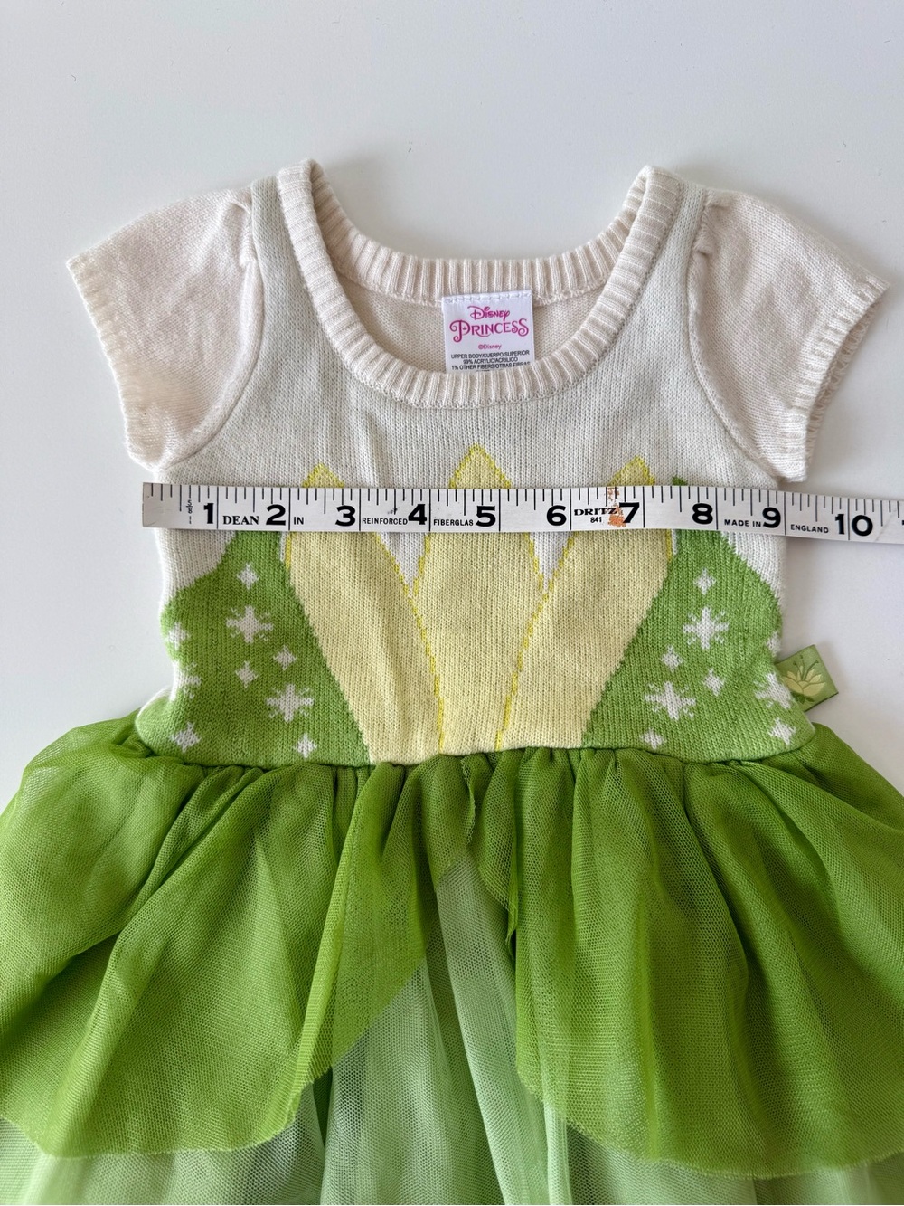 Disney Princess Tiana Knit Tulle Tutu Dress 12M Princess and the Frog Costume - Picture 9 of 10